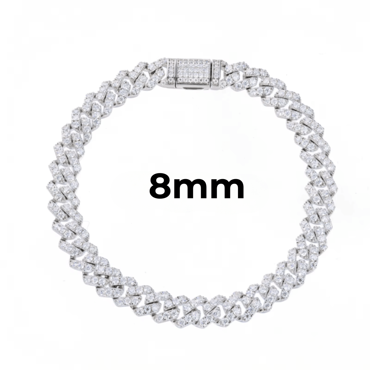 Pulsera Cubana De Moissanita VVS 8 - 20mm - Oro/Oro Blanco - Bling del Barrio