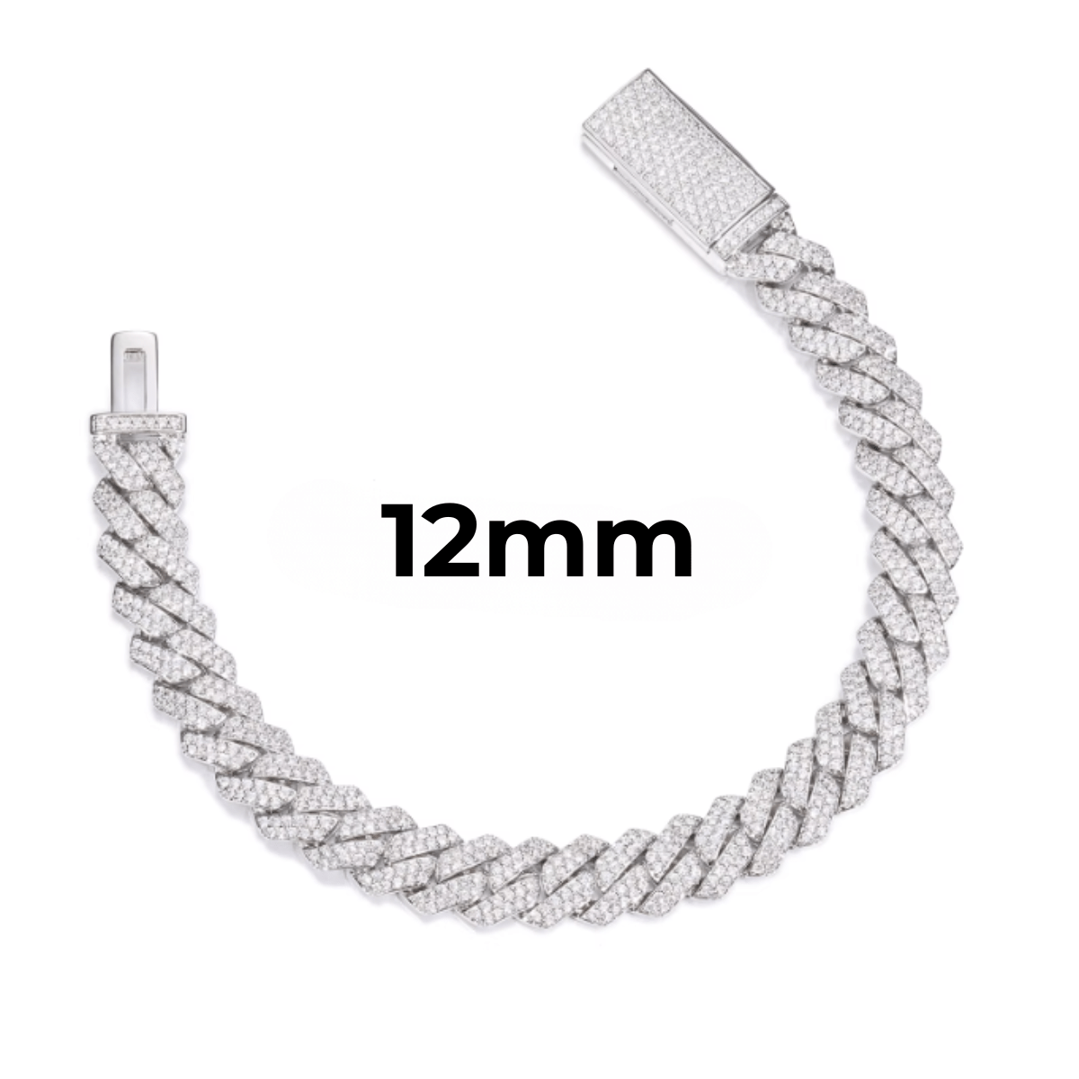 Pulsera Cubana De Moissanita VVS 8 - 20mm - Oro/Oro Blanco - Bling del Barrio