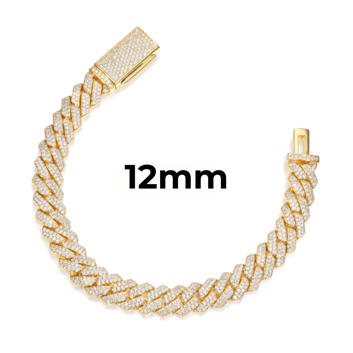 Pulsera Cubana De Moissanita VVS 8 - 20mm - Oro/Oro Blanco - Bling del Barrio