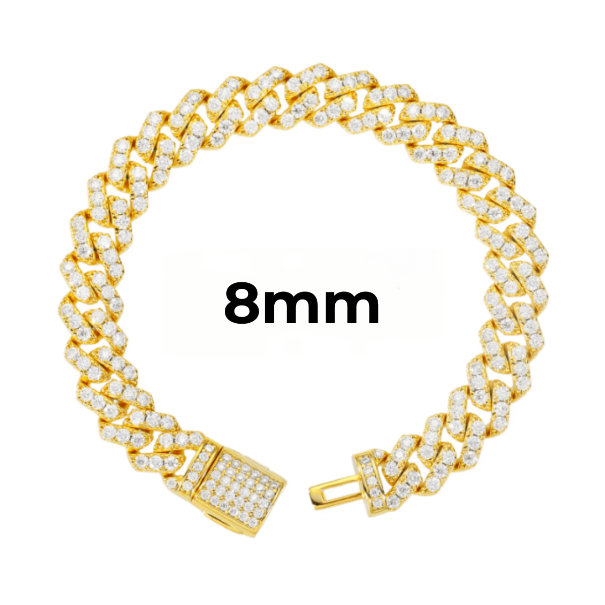 Pulsera Cubana De Moissanita VVS 8 - 20mm - Oro/Oro Blanco - Bling del Barrio