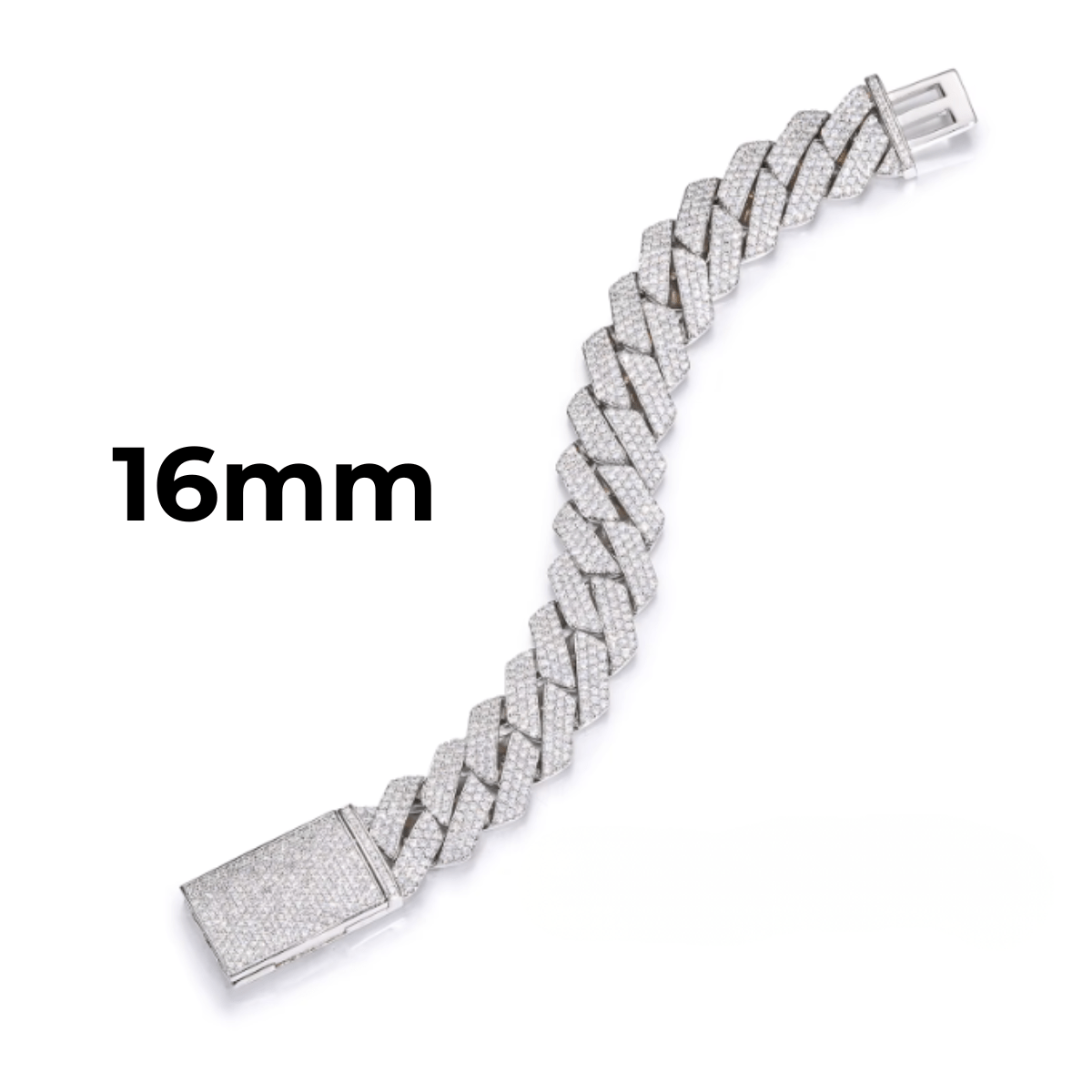 Pulsera Cubana De Moissanita VVS 8 - 20mm - Oro/Oro Blanco - Bling del Barrio