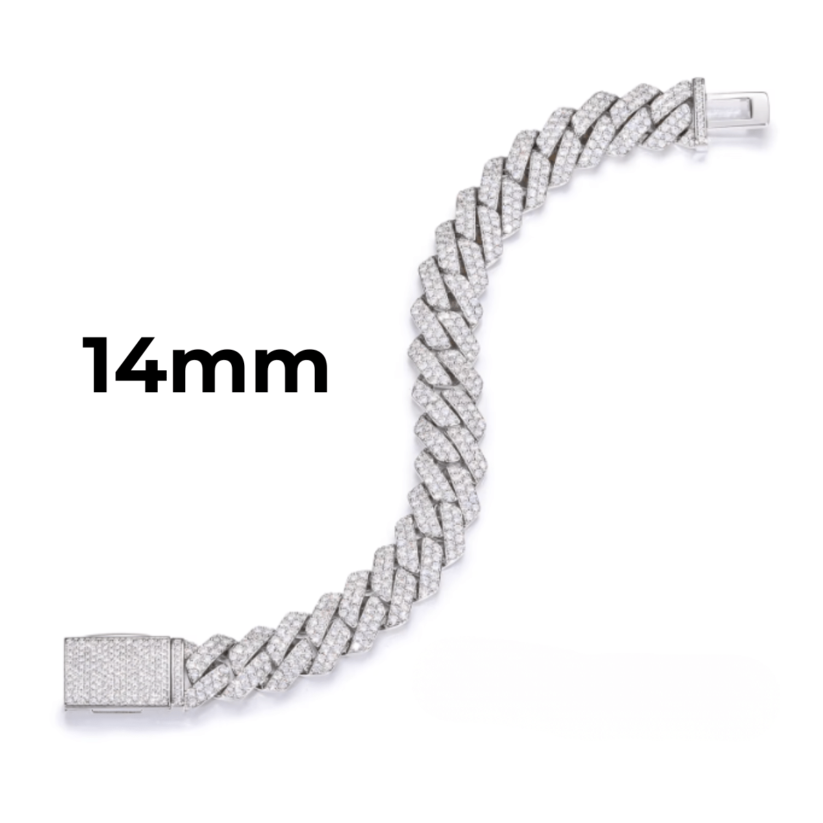 Pulsera Cubana De Moissanita VVS 8 - 20mm - Oro/Oro Blanco - Bling del Barrio