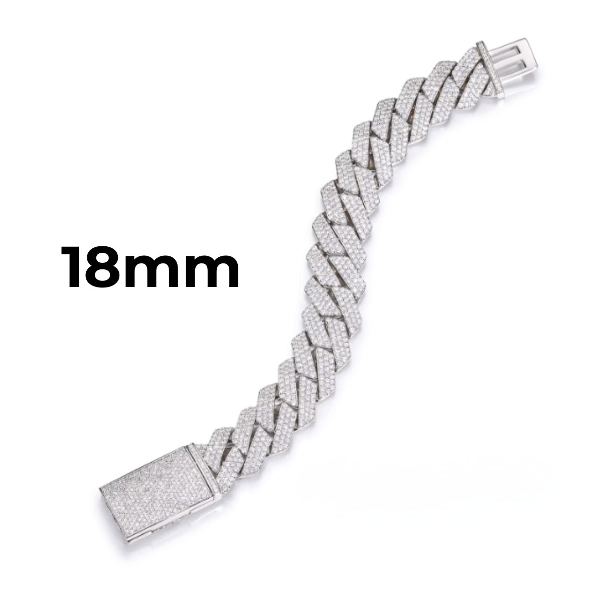 Pulsera Cubana De Moissanita VVS 8 - 20mm - Oro/Oro Blanco - Bling del Barrio