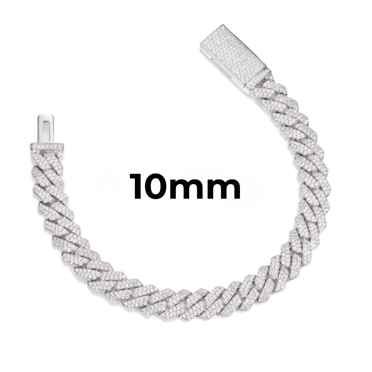 Pulsera Cubana De Moissanita VVS 8 - 20mm - Oro/Oro Blanco - Bling del Barrio