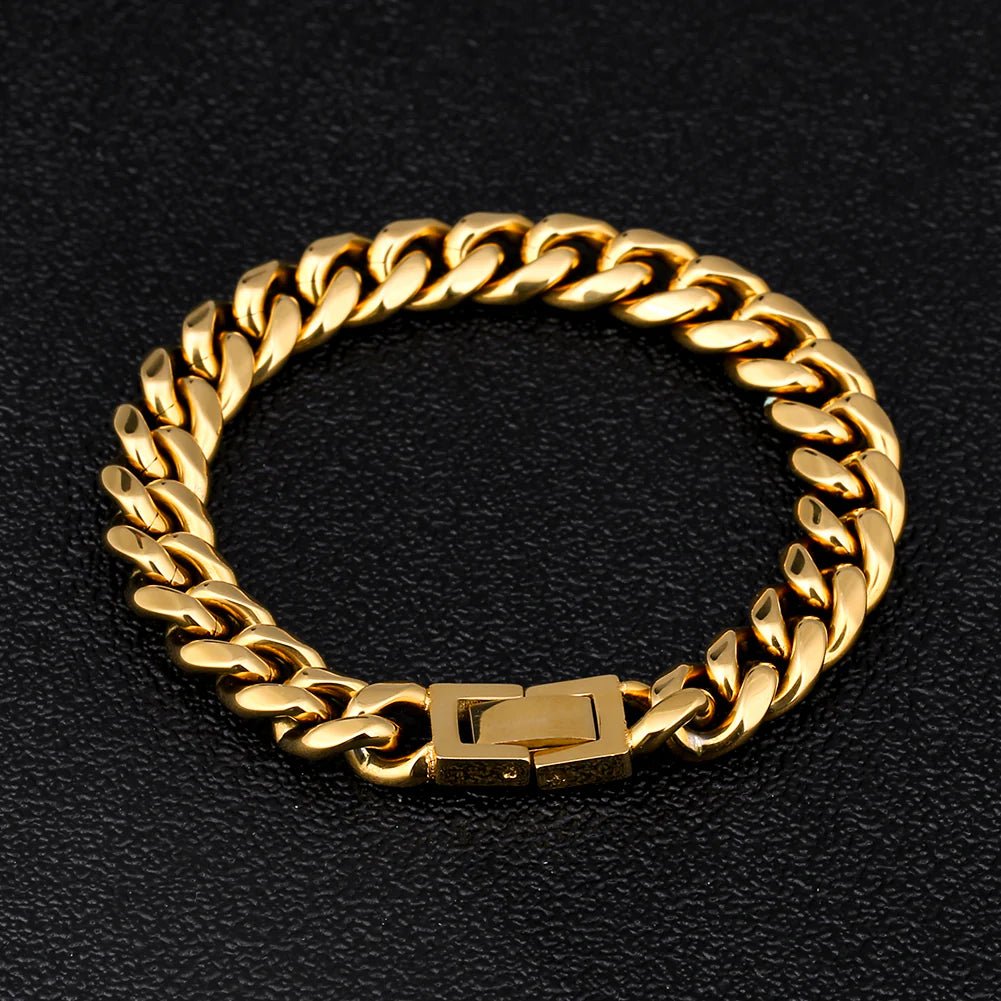 Pulsera Cubana Miami 10mm - Oro 18k - Bling del Barrio