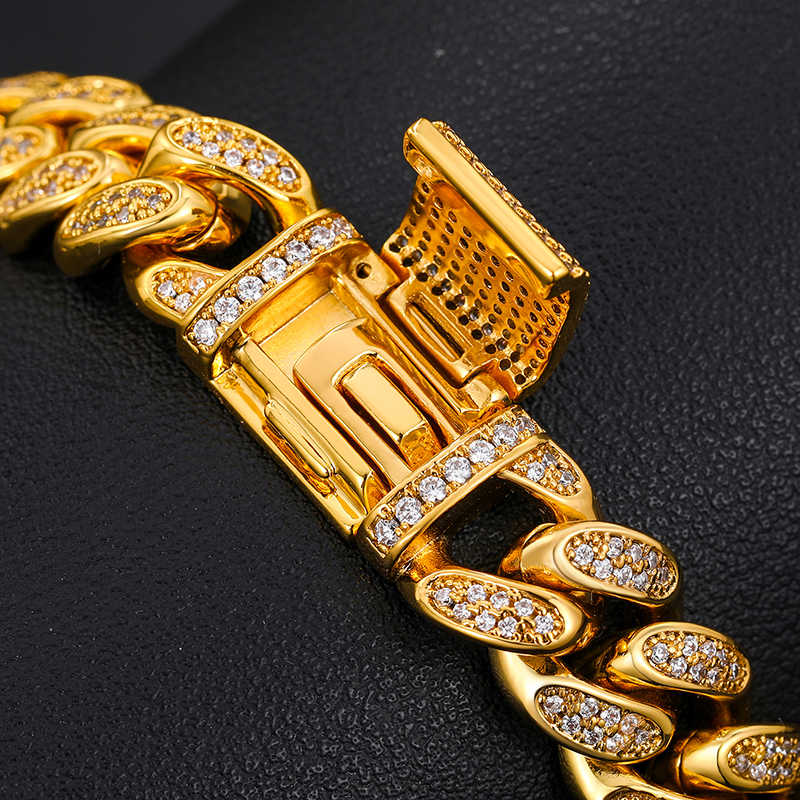 PULSERA DE ESLABONES CUBANOS CON MOISSANITA VVS - ORO/ORO BLANCO - PLATA 925 - 12.5MM - Bling del Barrio