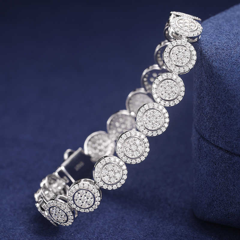 PULSERA DE MOISSANITA VVS MODERNA - PLATA 925 - ORO BLANCO - Bling del Barrio