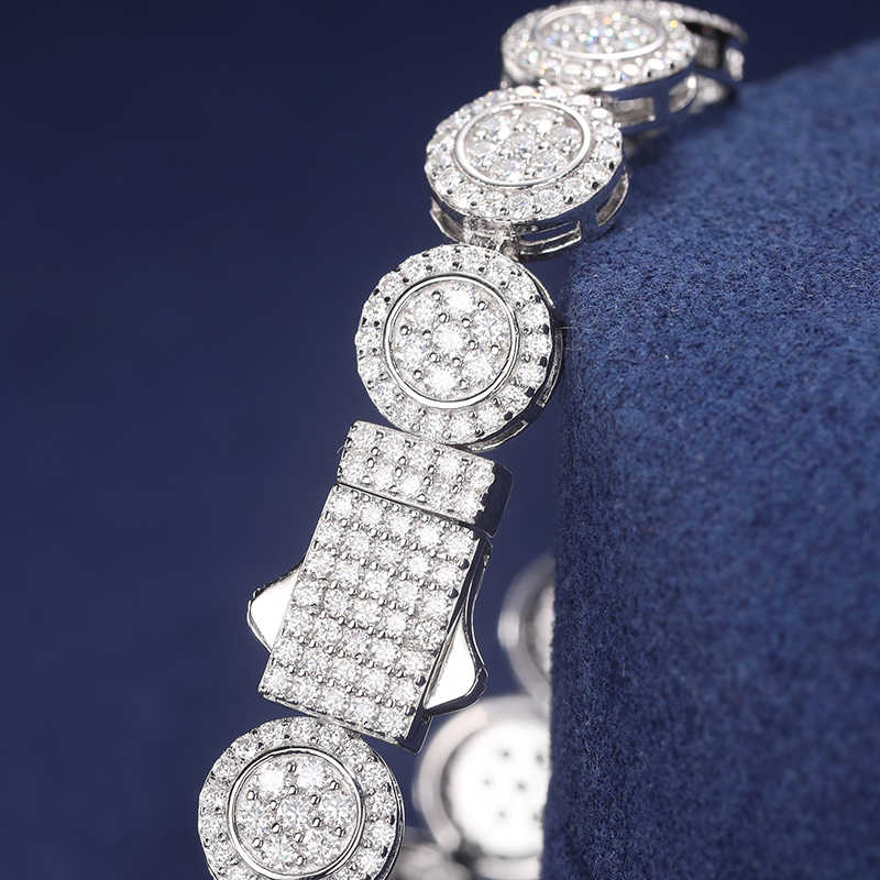 PULSERA DE MOISSANITA VVS MODERNA - PLATA 925 - ORO BLANCO - Bling del Barrio