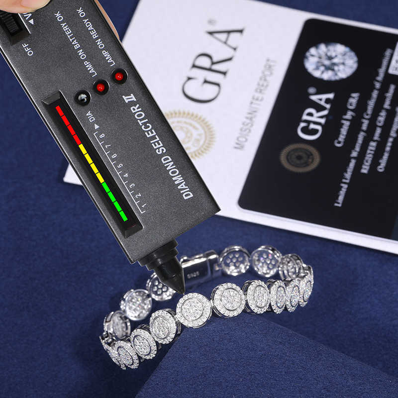 PULSERA DE MOISSANITA VVS MODERNA - PLATA 925 - ORO BLANCO - Bling del Barrio