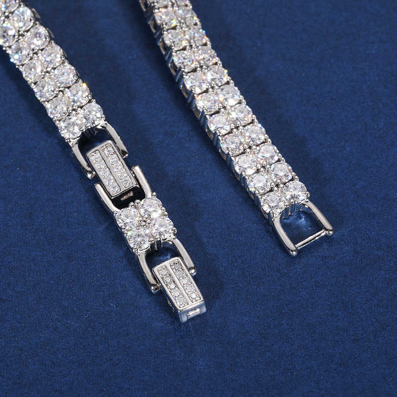 PULSERA DE TENIS DOS FILAS MOISSANITA VVS - PLATA 925 - ORO BLANCO - Bling del Barrio