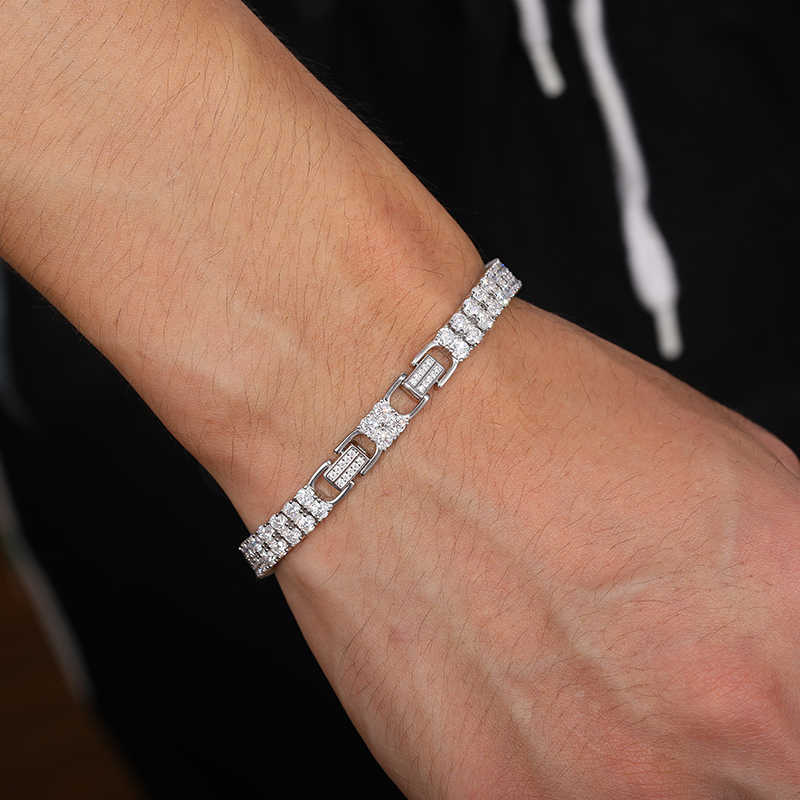 PULSERA DE TENIS DOS FILAS MOISSANITA VVS - PLATA 925 - ORO BLANCO - Bling del Barrio