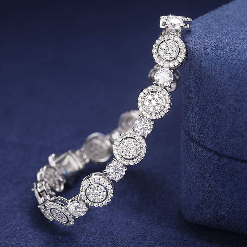 PULSERA MODERNA MOISSANITA VVS - PLATA 925 - ORO BLANCO - Bling del Barrio