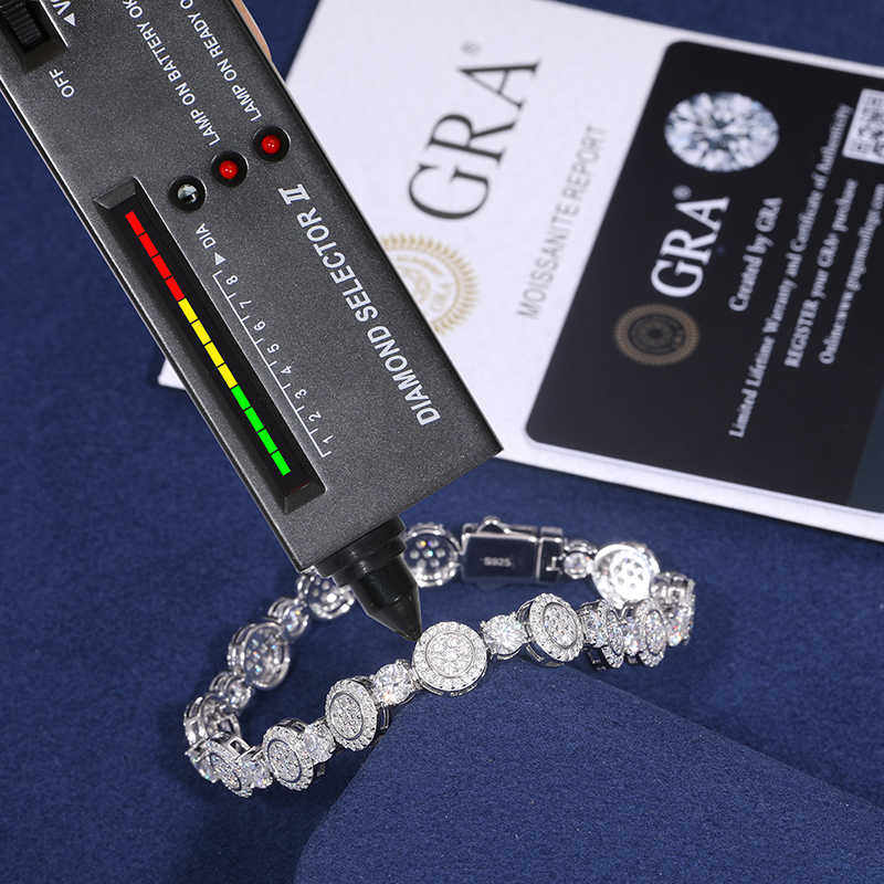 PULSERA MODERNA MOISSANITA VVS - PLATA 925 - ORO BLANCO - Bling del Barrio