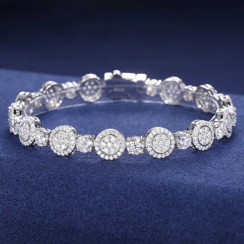 PULSERA MODERNA MOISSANITA VVS - PLATA 925 - ORO BLANCO - Bling del Barrio