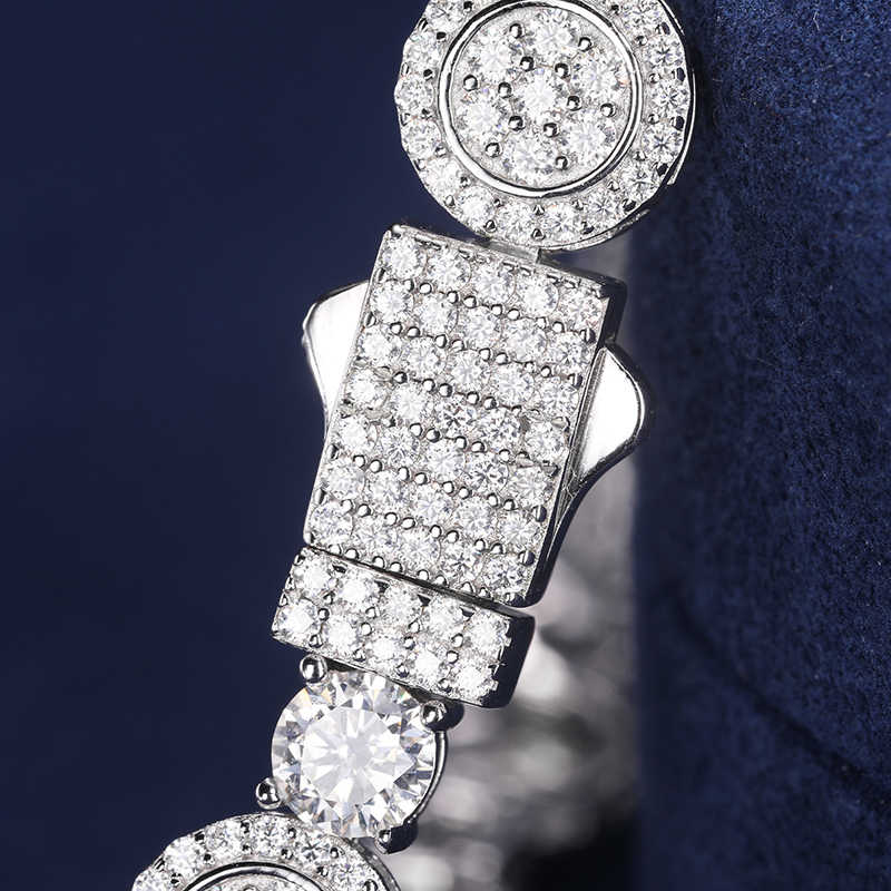 PULSERA MODERNA MOISSANITA VVS - PLATA 925 - ORO BLANCO - Bling del Barrio