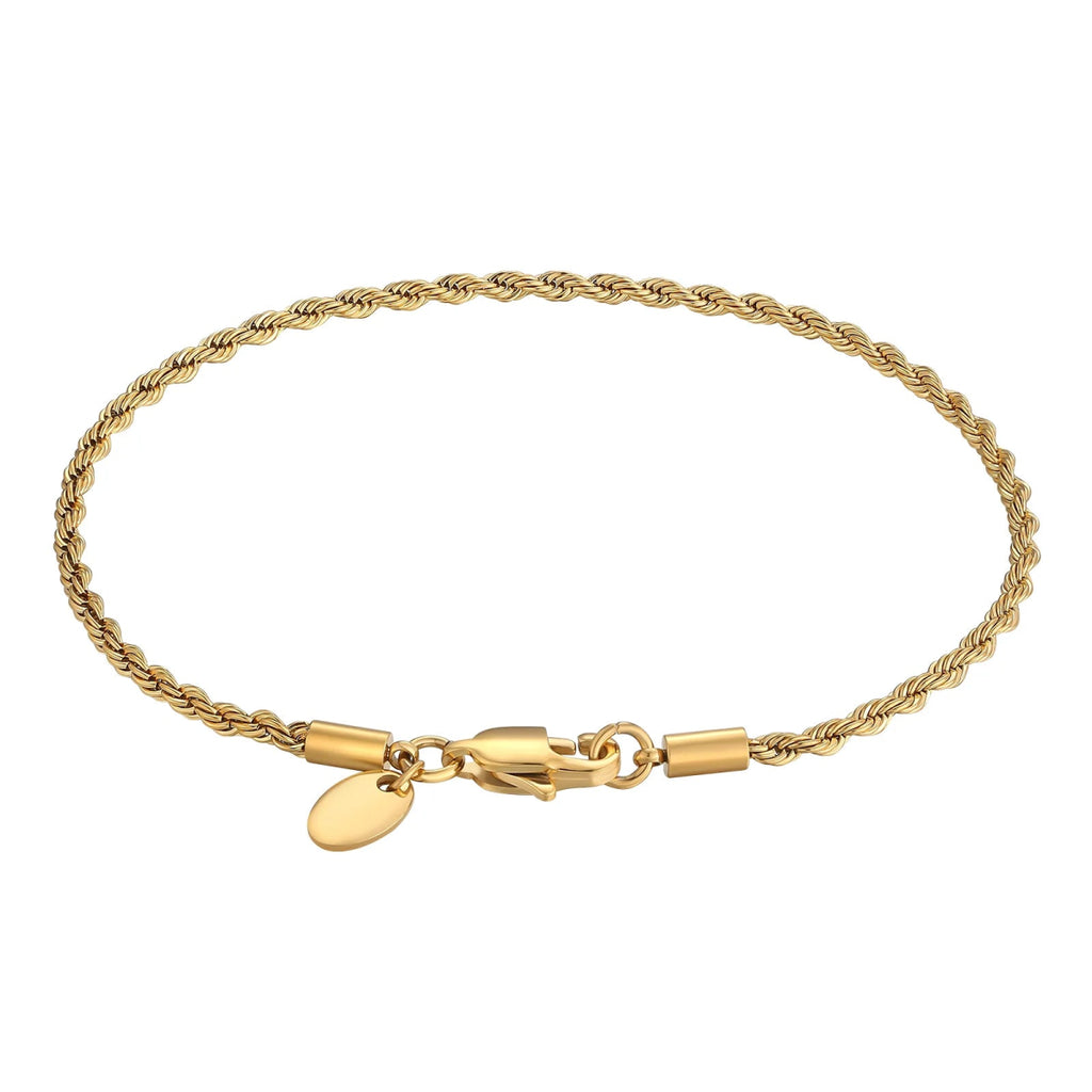 Pulsera Rope 2.5mm - Oro 18k - Bling del Barrio