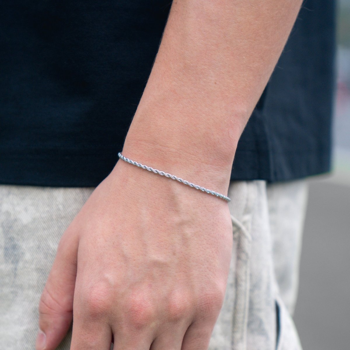 Pulsera Rope 3mm - Plata 925 - Bling del Barrio