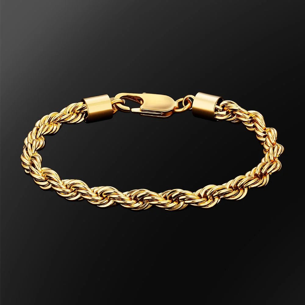 Pulsera Rope 6mm - Oro 18k - Bling del Barrio