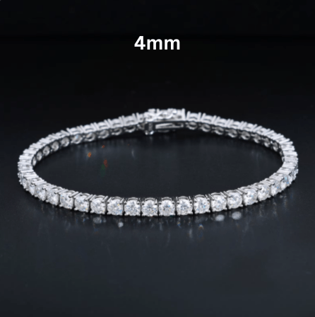 PULSERA TENIS DE MOISSANITA VVS 2 - 6mm - ORO/ORO BLANCO - PLATA 925 - Bling del Barrio