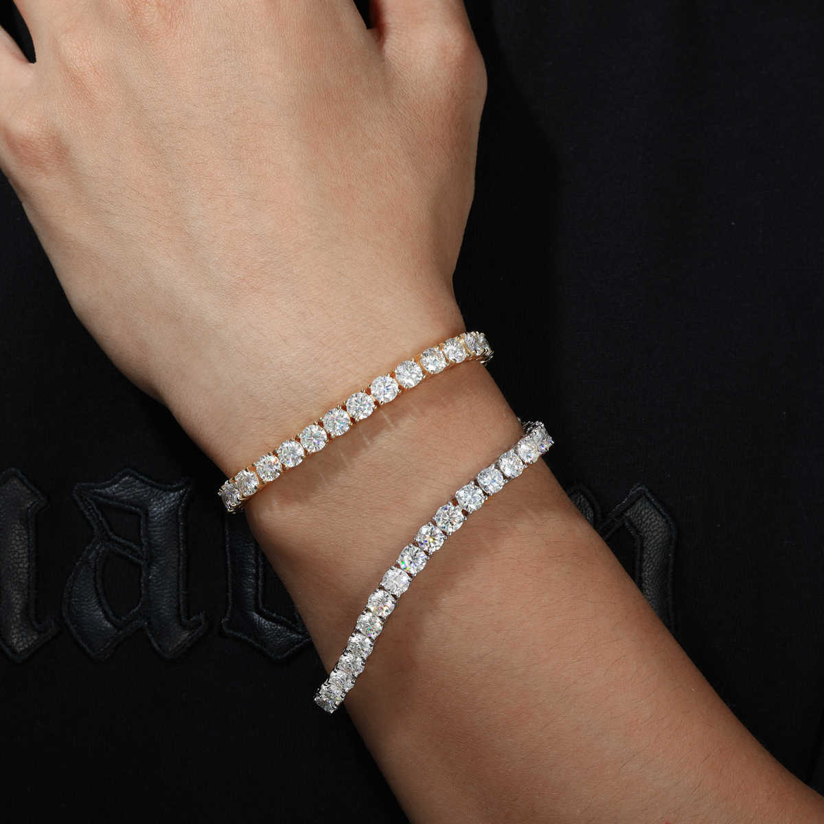 PULSERA TENIS DE MOISSANITA VVS 2 - 6mm - ORO/ORO BLANCO - PLATA 925 - Bling del Barrio