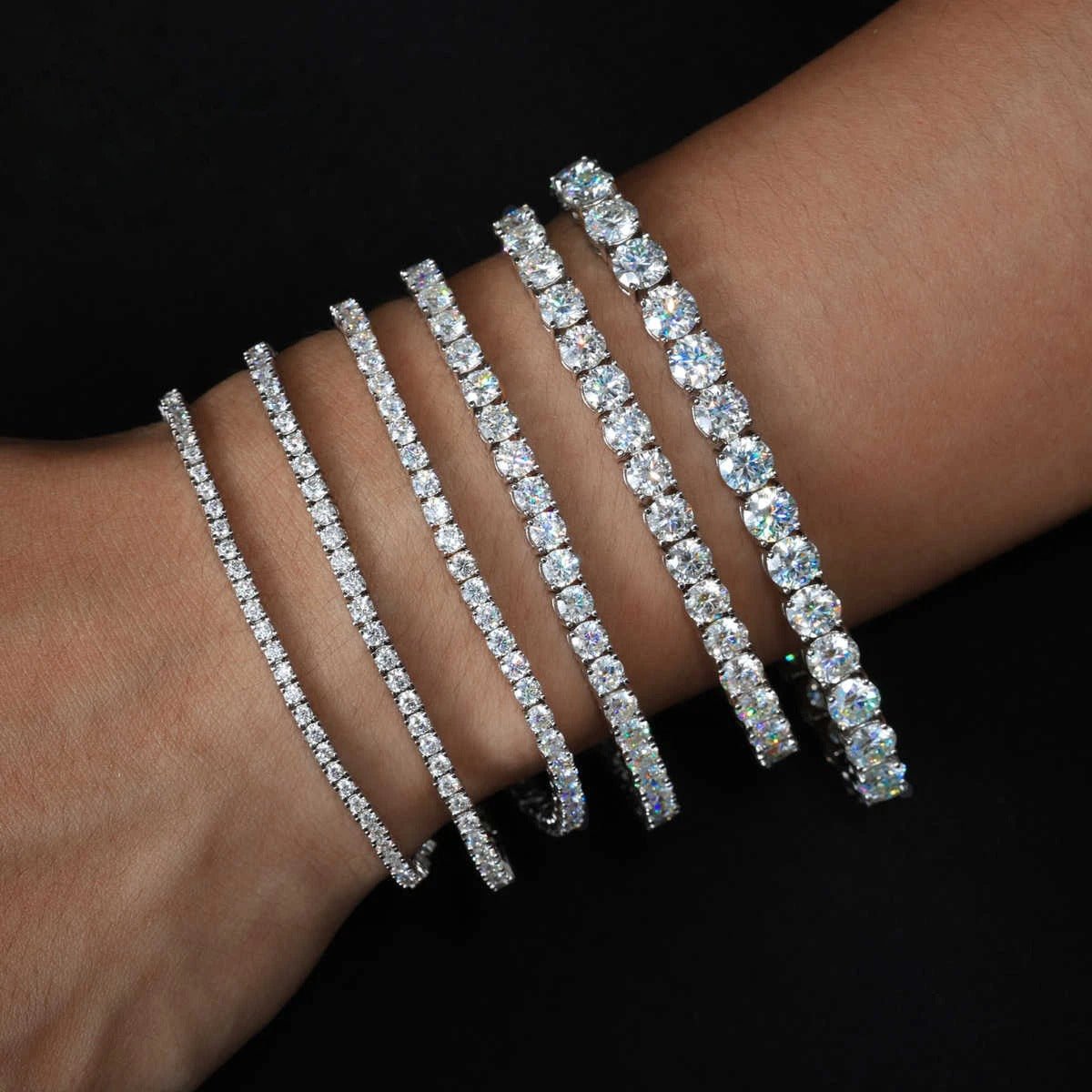 PULSERA TENIS DE MOISSANITA VVS 2 - 6mm - ORO/ORO BLANCO - PLATA 925 - Bling del Barrio
