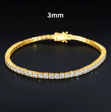 PULSERA TENIS DE MOISSANITA VVS 2 - 6mm - ORO/ORO BLANCO - PLATA 925 - Bling del Barrio