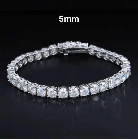 PULSERA TENIS DE MOISSANITA VVS 2 - 6mm - ORO/ORO BLANCO - PLATA 925 - Bling del Barrio