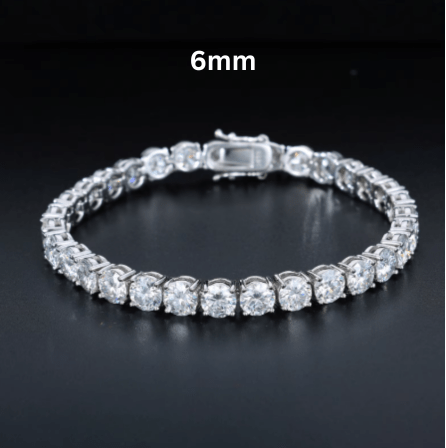 PULSERA TENIS DE MOISSANITA VVS 2 - 6mm - ORO/ORO BLANCO - PLATA 925 - Bling del Barrio