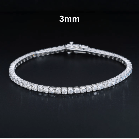 PULSERA TENIS DE MOISSANITA VVS 2 - 6mm - ORO/ORO BLANCO - PLATA 925 - Bling del Barrio