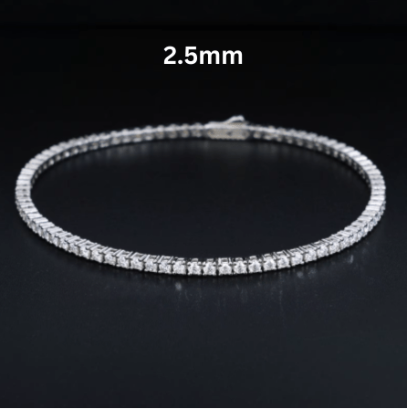 PULSERA TENIS DE MOISSANITA VVS 2 - 6mm - ORO/ORO BLANCO - PLATA 925 - Bling del Barrio