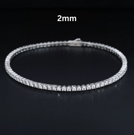 PULSERA TENIS DE MOISSANITA VVS 2 - 6mm - ORO/ORO BLANCO - PLATA 925 - Bling del Barrio