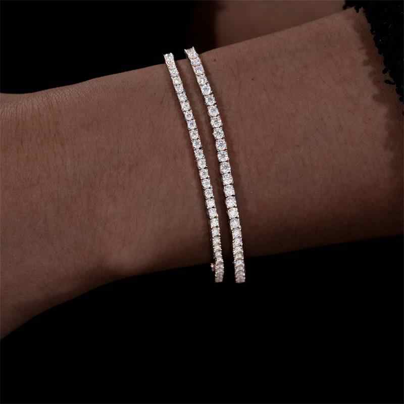 PULSERA TENIS DE MOISSANITA VVS 2.5mm - PLATA 925 - ORO BLANCO - Bling del Barrio