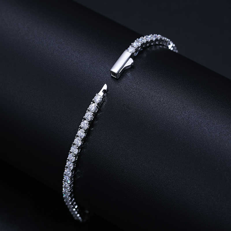 PULSERA TENIS DE MOISSANITA VVS 2.5mm - PLATA 925 - ORO BLANCO - Bling del Barrio