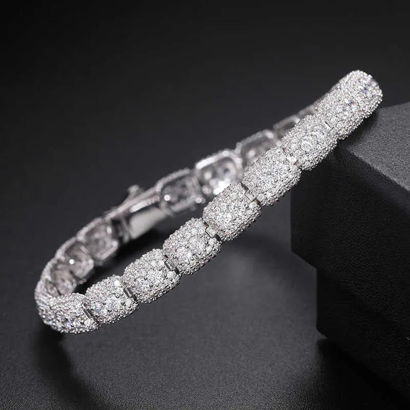 PULSERA TENIS DE MOISSANITA VVS - PLATA 925 - ORO BLANCO - Bling del Barrio